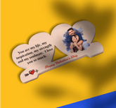 Double Heart Wooden sketch frame | Budget friendly Valentines day gifts | Gift to celebrate love - BBD GIFTS